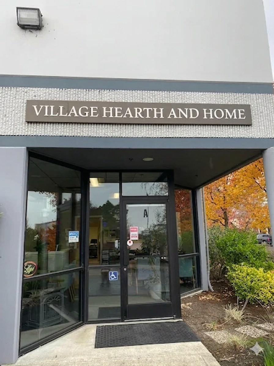 Village Hearth and Home storefront — Suite A entrance, Fairfield CA